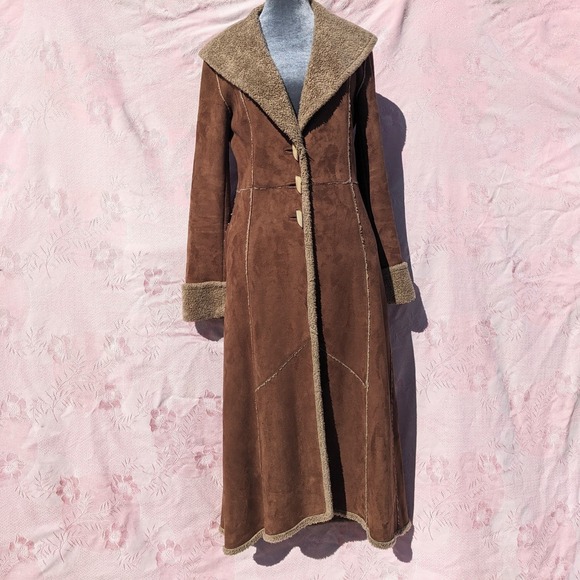 Dana Buchman Jackets & Blazers - Vintage Dana Buchman Penny Lane Coat Sz 4 Faux Shearling Suede Y2K Boho Jacket
